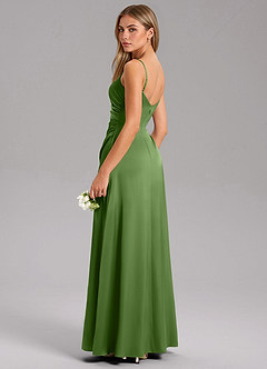 Azazie Azuree Suknie dla druhen Linia A Pofałdowany Satyna elastyczna Do ziemi Sukienka image7