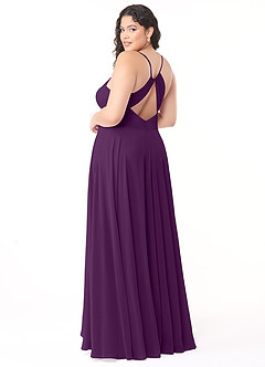 Azazie Avelina Bridesmaid Dresses Grape A-Line V-Neck Pleated Chiffon Dress image9