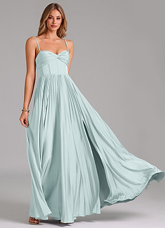 Azazie Tyla Bridesmaid Dresses Mist A-Line Sweetheart Neckline Stretch Satin Dress image5