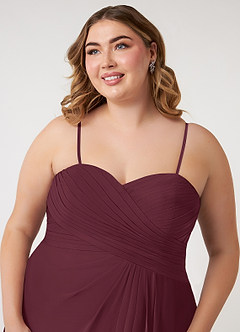 Azazie Arabella Allure Bridesmaid Dresses Cabernet A-Line Sweetheart Neckline Chiffon Convertible Dress image19