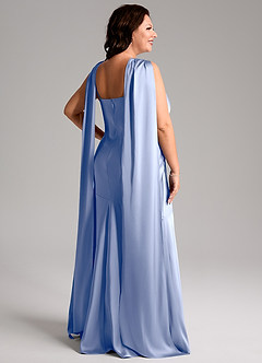 Azazie Kinsley Bridesmaid Dresses Ice Mermaid Side Slit Stretch Satin Dress image9