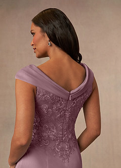 Azazie Calathea Mother of the Bride Dresses Dusty Rose A-Line Lace Dress image4