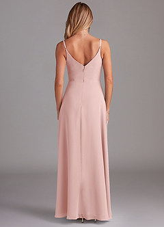 Azazie Daenerys Bridesmaid Dresses Powder Pink A-Line Cowl Chiffon Dress image2