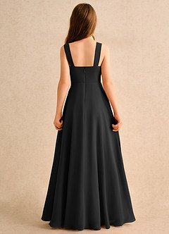 Azazie Makani Girls Formal Abiti da Ragazza di Fiori Abito A-Line in Chiffon Scollo a Cuore Nero image2