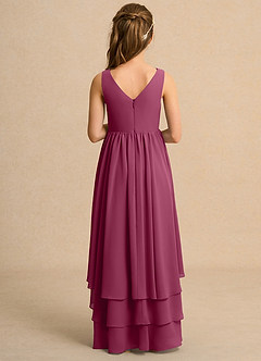 Azazie Kitten Girls Formal Flower Girl Dresses Mulberry A-Line Chiffon Dress image2