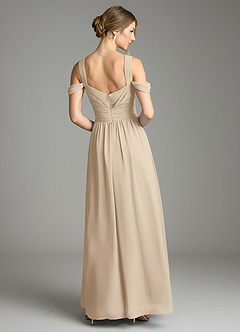 Azazie Lianne Bridesmaid Dresses Champagne A-Line Off the Shoulder Chiffon Dress image7