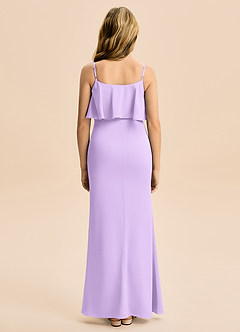 Azazie Galene Junior Havfrue Stræk satin Gulv-længde Junior brudepige Kjole image2