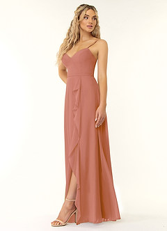Azazie Naeem Bridesmaid Dresses MAI TAI A-Line V-Neck Ruffle Chiffon Dress image3