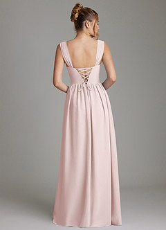 Azazie Caterina Bridesmaid Dresses Blushing Pink A-Line Corset Chiffon Dress image6