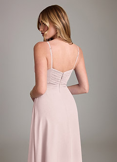 Azazie Terese Bridesmaid Dresses Blushing Pink A-Line Pleated Chiffon Dress image7