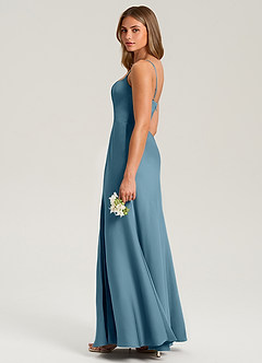 Azazie Lidia Abiti da Damigella Abito Sirena in Raso Elasticizzato Spacco Laterale Bermuda image13