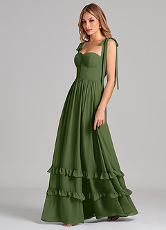 Azazie Anastacia Bridesmaid Dresses Olive A-Line Sweetheart Neckline Chiffon Dress image5