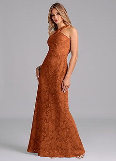 Azazie Doretta Probar vestidos en casa Vestido de Agave de Devorado Floral de Corte Sirena con Plisado image4