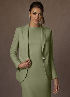 front Kennedy Pistacchio Completo giacca elasticizzata strutturata e abito elegante