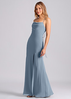 Azazie Grata Suknie dla druhen Syrena Pofałdowany Szyfon Do ziemi Sukienka image4