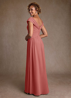 Azazie Myrtle Mother of the Bride Dresses Antique Rose A-Line Pleated Chiffon Dress image2