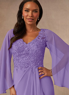 Azazie Perry Mother of the Bride Dresses Tahiti Mermaid V-Neck Lace Chiffon Dress image6