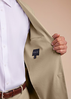 front Miles Tan Seersucker Suit Jacket