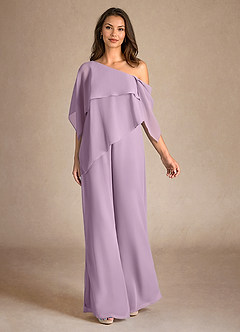 Azazie Halima Mother of the Bride Dresses Wisteria Jumpsuit/Pantsuit Side Slit Chiffon Dress image4