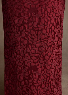 Azazie Amala Kleider für die Brautmutter Spalte Plissee Blumen-Jacquard Kleid Cabernet Franc image7