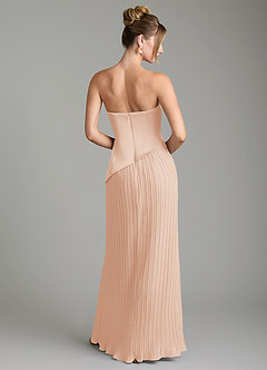 Azazie Tierney Robes de demoiselle d'honneur Robe Trapèze Convertible en Mousseline de soie Sans bretelles Rose Anglais image13