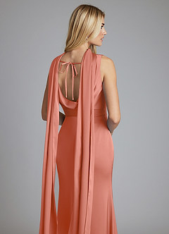 Azazie Tallie Suknie dla druhen Syrena Pofałdowany Satyna elastyczna Do ziemi Sukienka image3