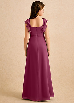 Azazie Soso Girls Formal Flower Girl Dresses Mulberry A-Line Pleated Chiffon Dress image2