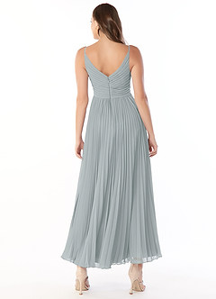 Azazie Raychelle Bridesmaid Dresses Dolphin Grey A-Line V-Neck Chiffon Dress image2