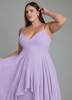 Azazie Zaina Bridesmaid Dresses Lilac A-Line Chiffon Dress image12