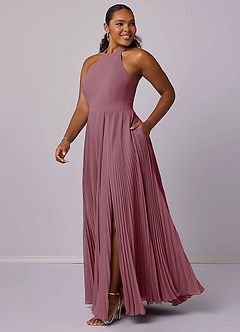 Barbie ♥ Azazie Bridesmaid Dresses Vintage Mauve A-Line Pleated Chiffon Dress image10