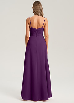 Azazie Terese Bridesmaid Dresses Grape A-Line Pleated Chiffon Dress image2