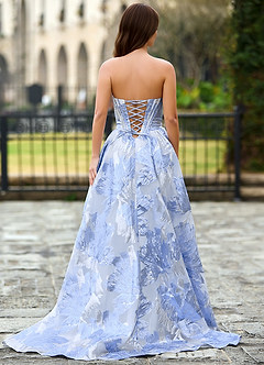Thalia Sky Blue Enchanted Garden Lace-Up A-Line Prom Dress image2