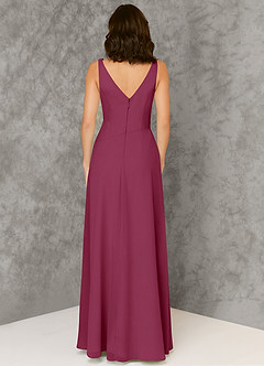 Azazie Kori Final Sale Mulberry A-Line Pleated Chiffon Dress image2