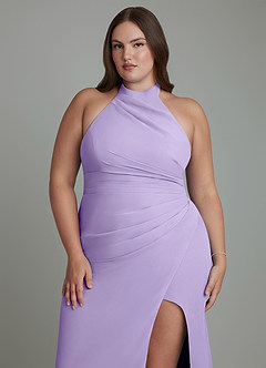 Azazie Jemma Bridesmaid Dresses Lilac Sheath Pleated Chiffon Dress image13