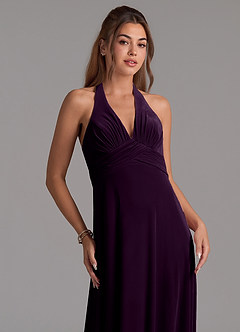 Azazie Tessie Robes de demoiselle d'honneur Robe Trapèze en velours Plissée Grain De Raisin image3