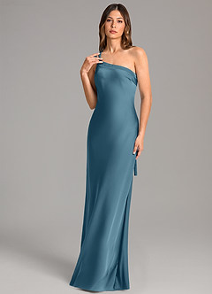 Azazie Monroe Bridesmaid Dresses Bermuda Mermaid One Shoulder Stretch Satin Dress image1
