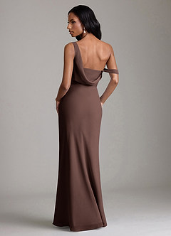 Azazie Madelyn Bridesmaid Dresses Ganache Mermaid One Shoulder Chiffon Convertible Dress image2