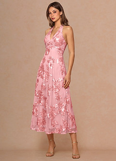 Josee Pink Midi Dress image5