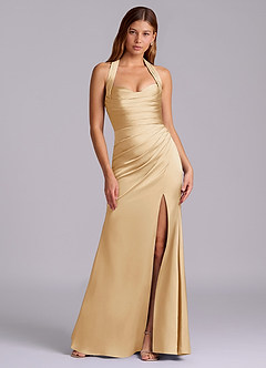 Azazie Destiny Suknie dla druhen Syrena Dekolt w kształcie serca Satyna elastyczna Do ziemi Sukienka image7