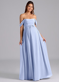Azazie Saige Maternity Bridesmaid Dresses A-Line Pleated Chiffon Floor-Length Dress image4