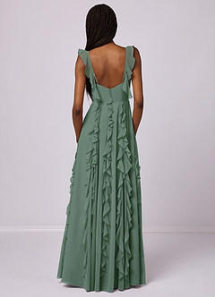 Barbie ♥ Azazie Bridesmaid Dresses Eucalyptus A-Line with Pockets Chiffon Dress image11