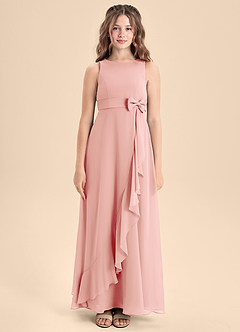 Azazie Lilenne Junior Rosette A-Line Bow Chiffon Dress image5