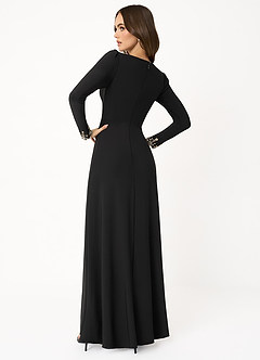 Estie Black Embellished Sleeves Maxi Dress image4