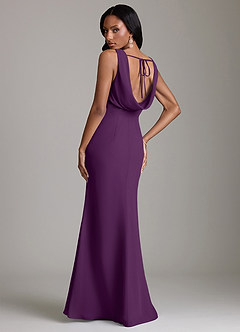 Azazie Linelle Robes de demoiselle d'honneur Robe Sirène en Mousseline de soie Plissée Grain De Raisin image2