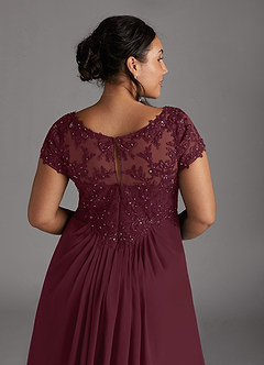 Azazie Jetta Final Sale Cabernet A-Line Sequins Chiffon Dress image9