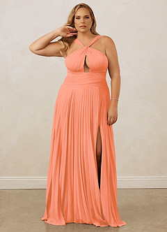 Christian Siriano Bridal for Azazie 1009 Bridesmaid Dresses Sunset A-Line Pleated Chiffon Dress image11