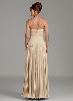 Azazie Yuliana Bridesmaid Dresses Champagne A-Line Strapless Chiffon Dress image2