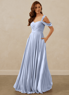 Christian Siriano Bridal for Azazie 1013 Bridesmaid Dresses Ice A-Line Off the Shoulder Chiffon Dress image1