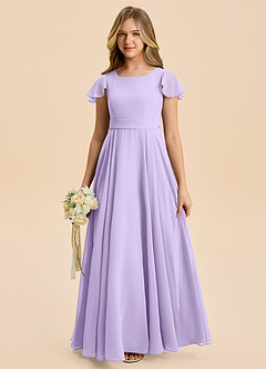 Azazie Cady Junior Lilac A-Line Pleated Chiffon Dress image1