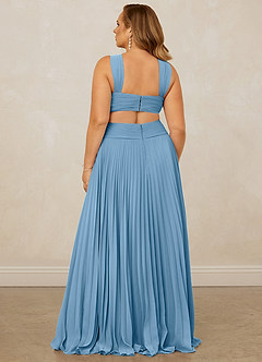 Christian Siriano Bridal for Azazie 1009 Bridesmaid Dresses Steel Blue A-Line Pleated Chiffon Dress image15